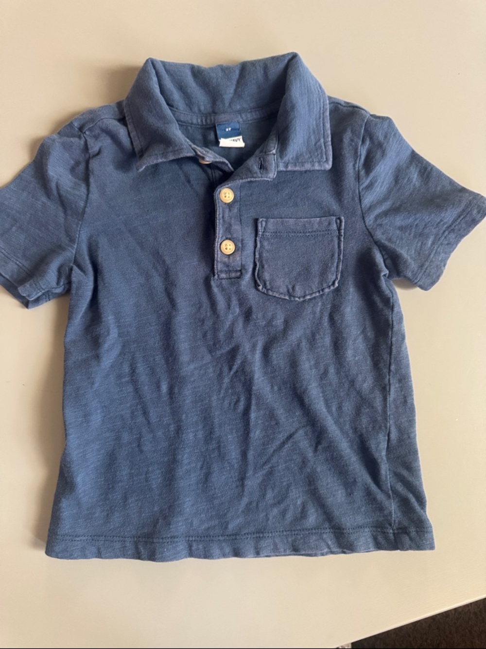 Old Navy Navy Blue Polo Shirt with Chest Pocket - Kids